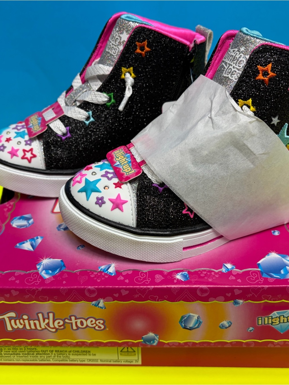 Skechers twinkle toes light-up in high shirt top sneakers